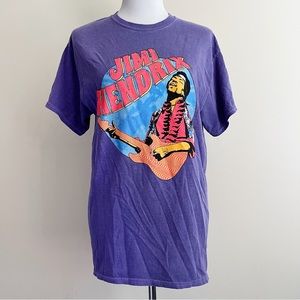 Jimi Hendrix T-Shirt Mens Medium Guitar 60s Retro Music Tee Purple Hippie Groovy